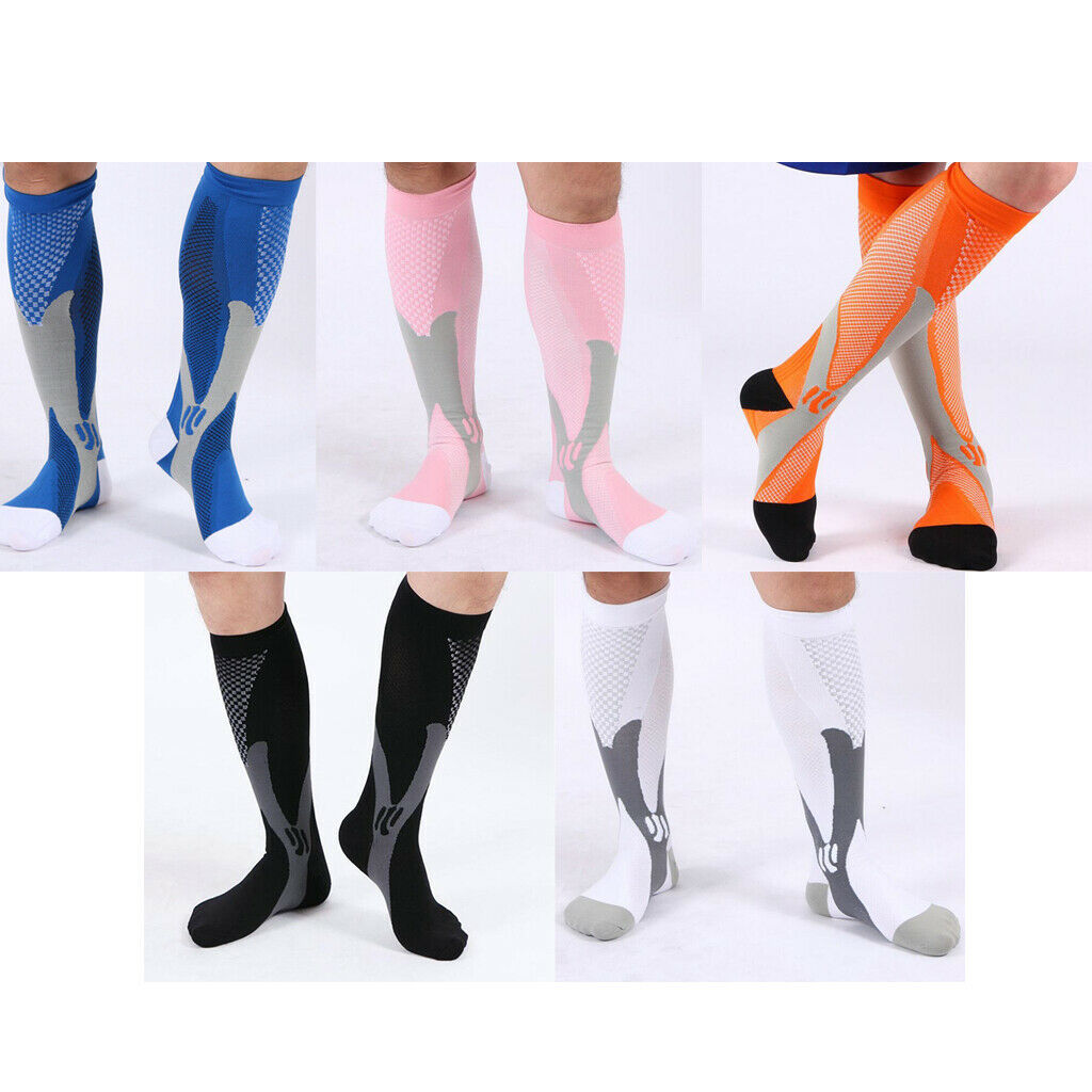 5 Pairs Sports Travel Compression Socks Anti Fatigue Support Stockings