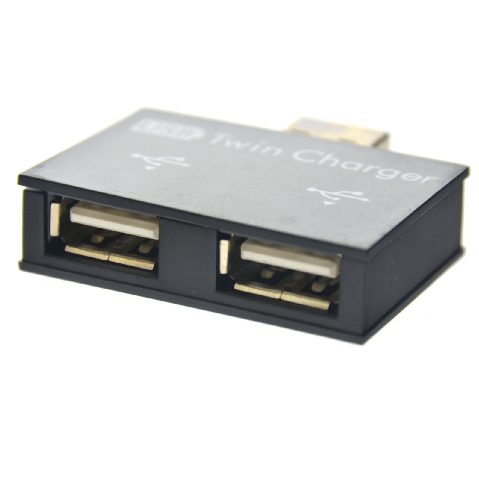 USB2.0 Male to Twin Charger Dual 2 Port USB Splitter Hub Adapter Converter