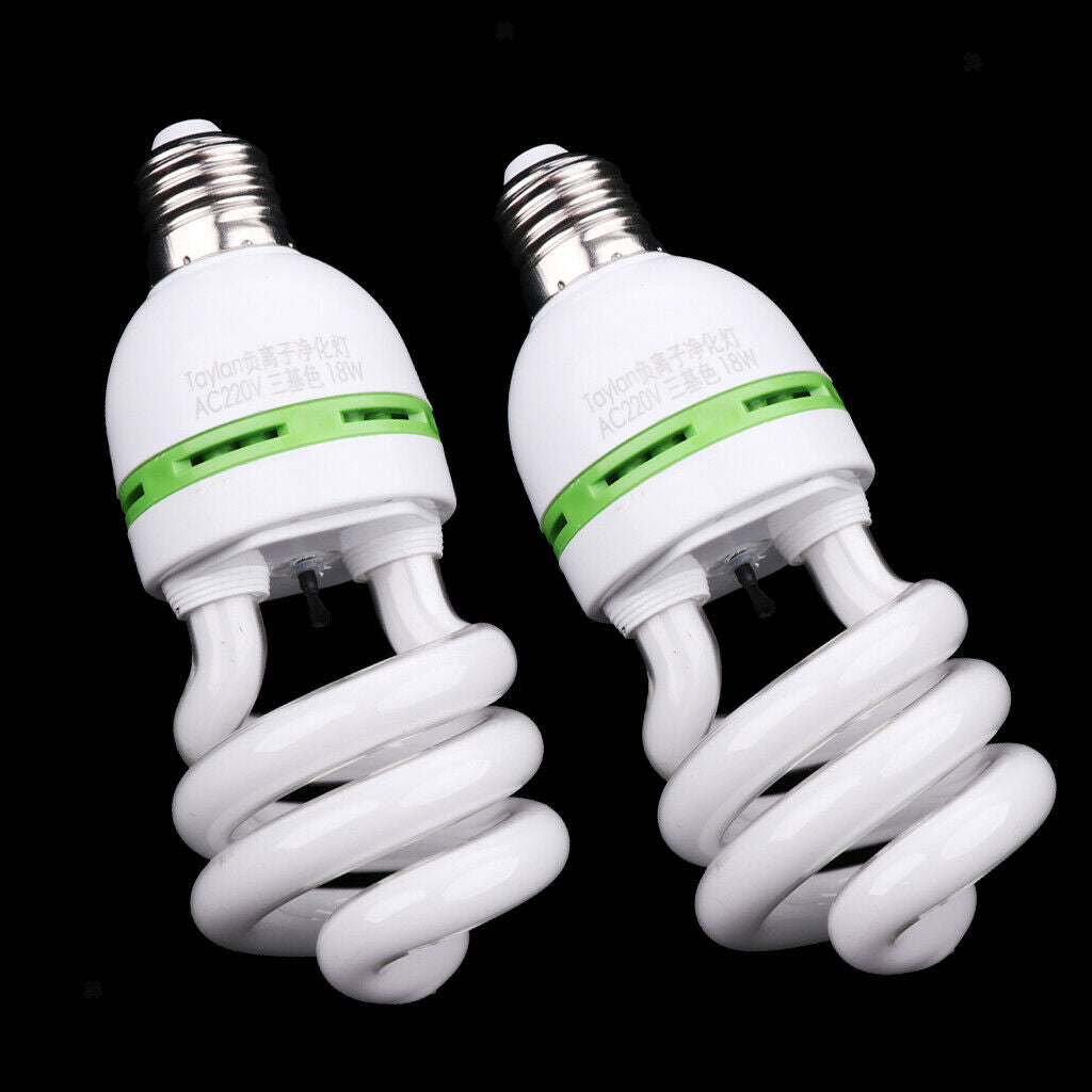 2 Pcs E27 Negative Ion Spiral Light Bulb Ionizer Anion Air Purifier Bulb 18W