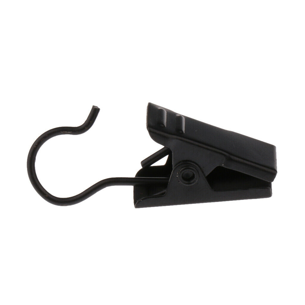 10Pcs Heavy Duty Curtain Clips with Hook Spring Clamps Hanger Clips Glider Black