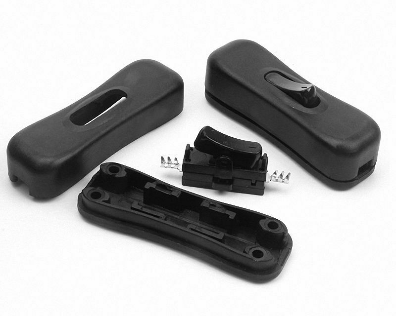 2pcs ON/OFF Black In-line Single Pole Rocker Switch Ideal for Lamp Lighting [M1]