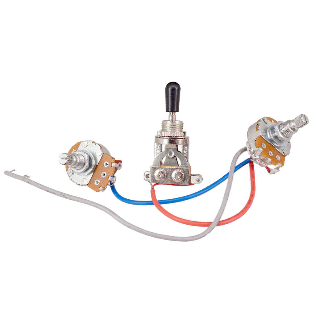 1Pcs Electric Guitar Wiring Harness Kit 3 Way Toggle Switch 1 Volume 1 Tone