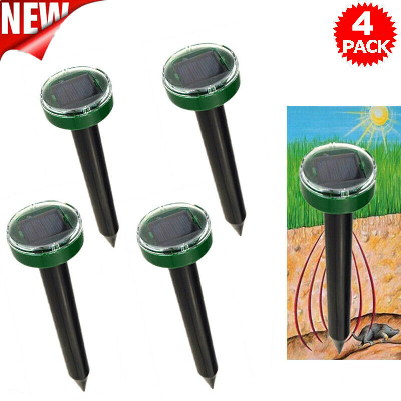 2020 Yard Solar Power Ultrasonic Sonic Mouse Mole Pest Rodent Repeller Repellent