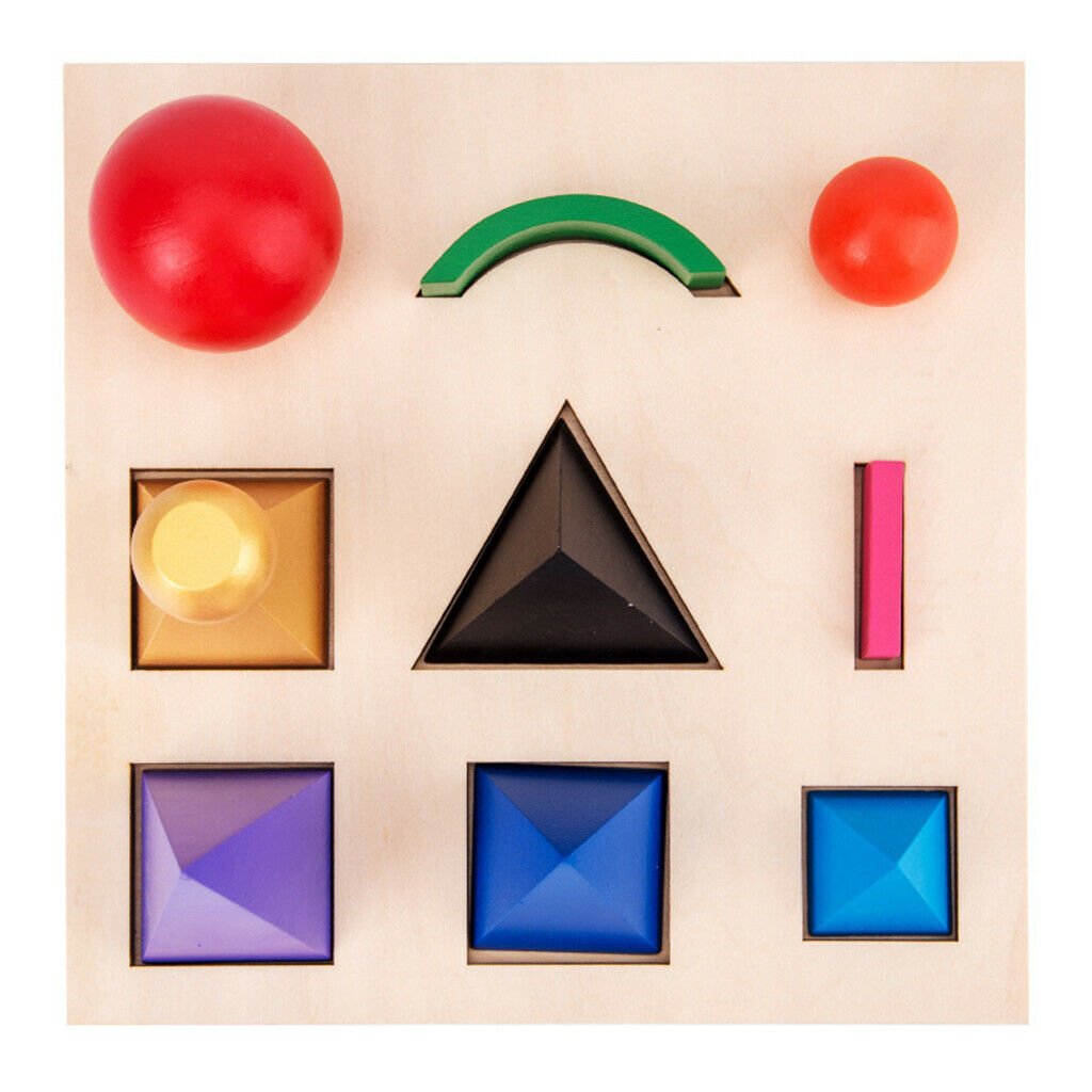 Geometric Multiple Shape Puzzle Board Wooden Block Match Game Geography Puzzle