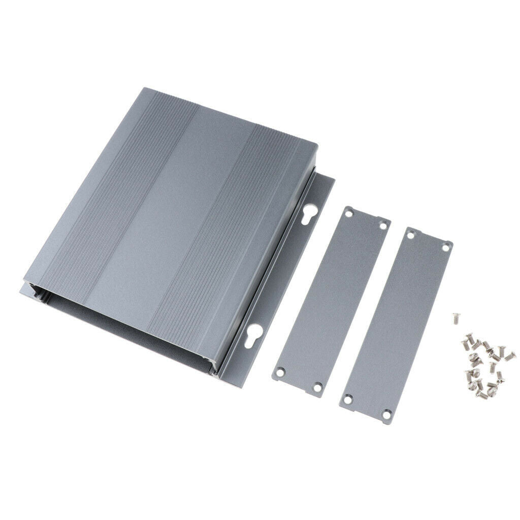 Gray Aluminum Enclosure PCB Cooler Flat Box Case DIY for Projector 130x131x27mm