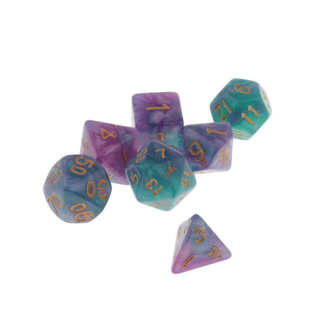 Set of 21 Multicolor Multi-Sided Polyhedral Dices Bulk for Table Games