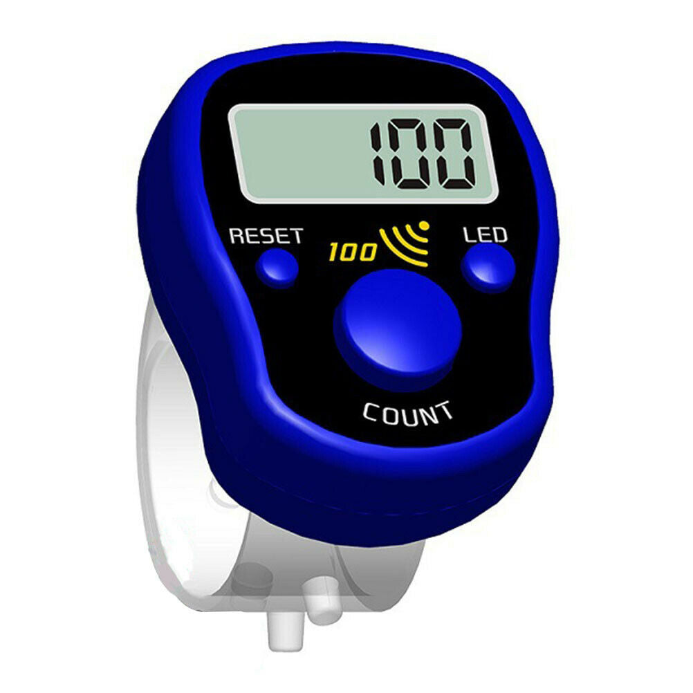 LED Electronic Handheld Counter Clicker Finger Ring Golf Digit Stitch Marker