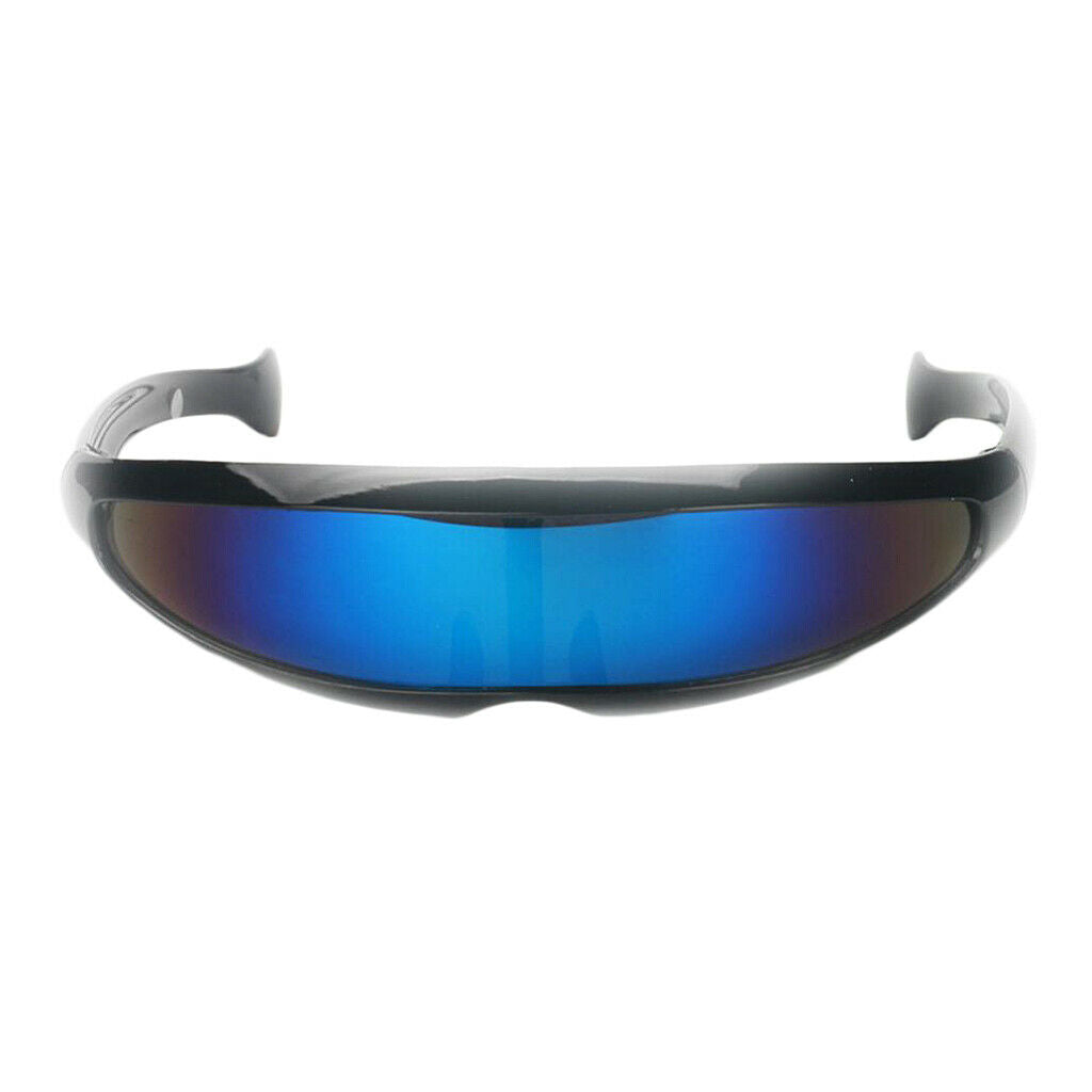 80s Futuristic Shield Sunglasses Mirrored Lens Visor Glasses Dress up Favors
