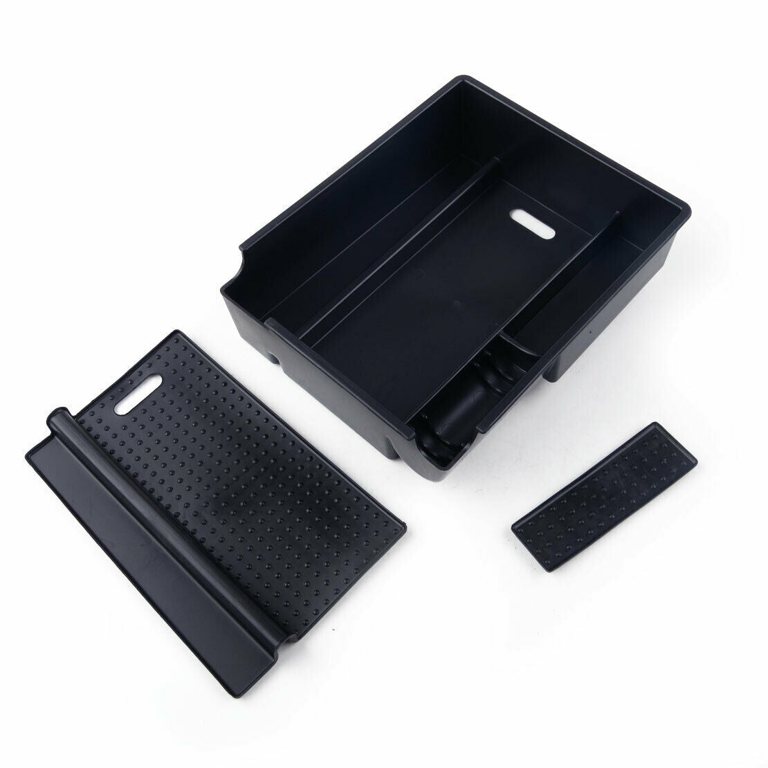 ABS Secondary Armrest Console Storage Box Fit for Hyundai IX35 Tucson Black as
