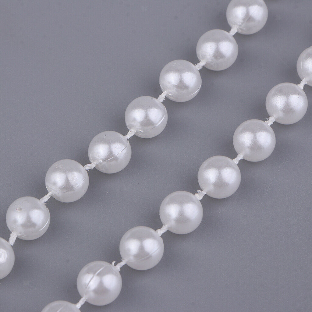 Artificial Pearls String 8mm String Beads Chain Trim Bridal Bouquet Crafts