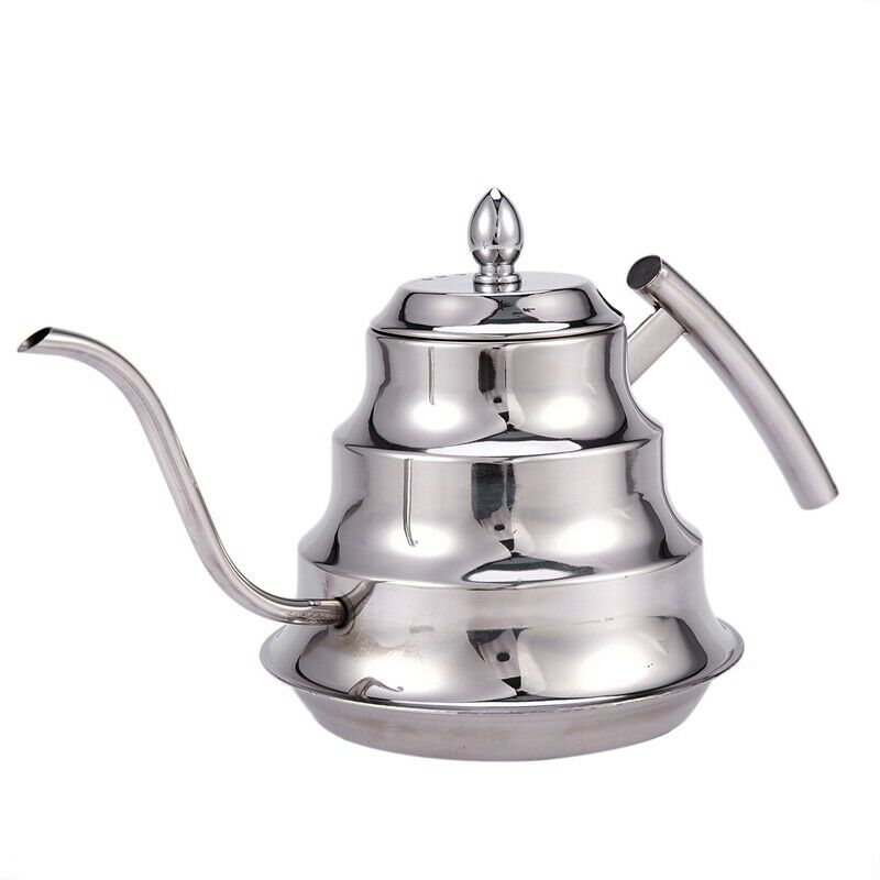 Kitchen Coffee Pot Stainless Steel Coffee Drip Kettle Tea Pot, 1.2L Fine MouthM2