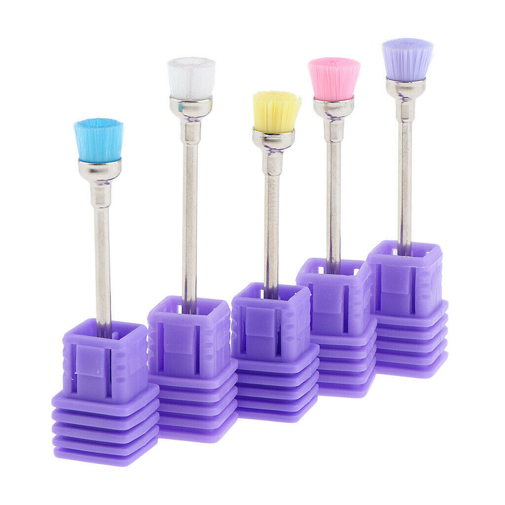 5pcs/set Salon Fingernail Polishing Nail Grinding Head Clean Mini Brush