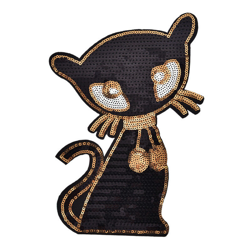 sequins patch sexy pussy cat applique embroidery Iron on patch clothessti.l8