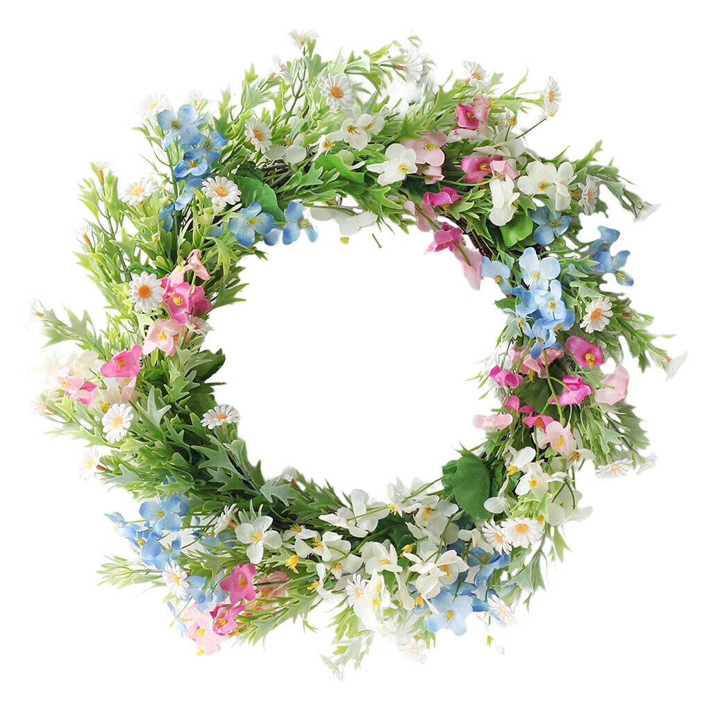 Round Romantic Primrose Wreath Garland Indoor Front Door Wall Home Decor