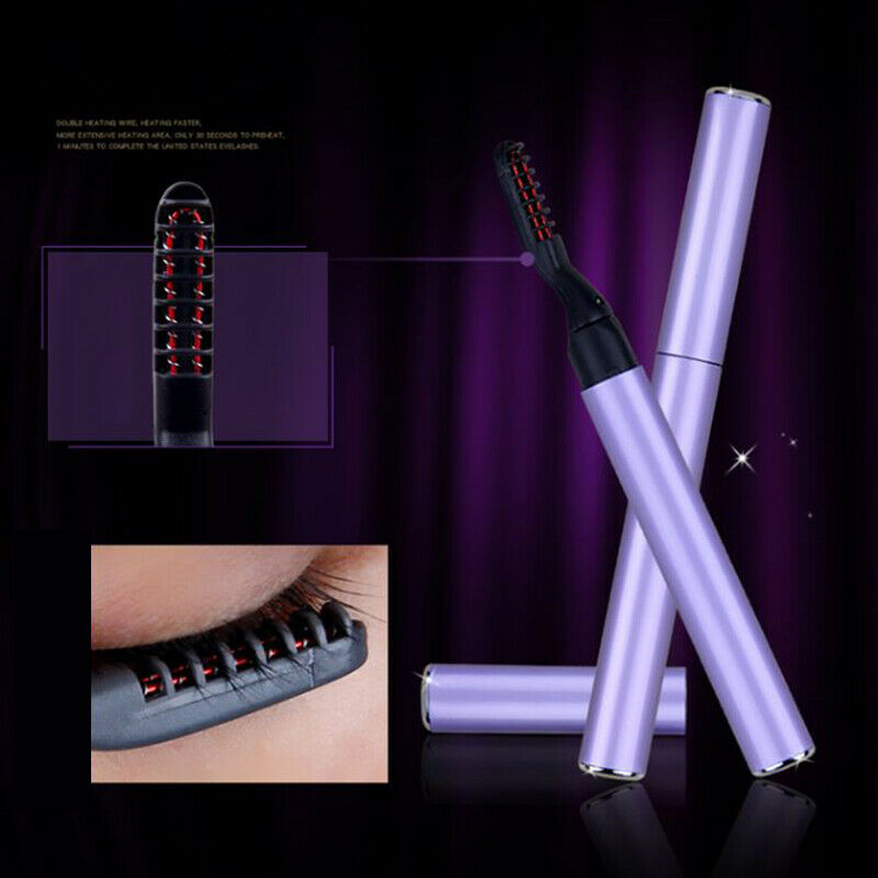 Portable Electric Heated Eyelash Curler Eyelashes Brush Long-Lasting Curl.l8