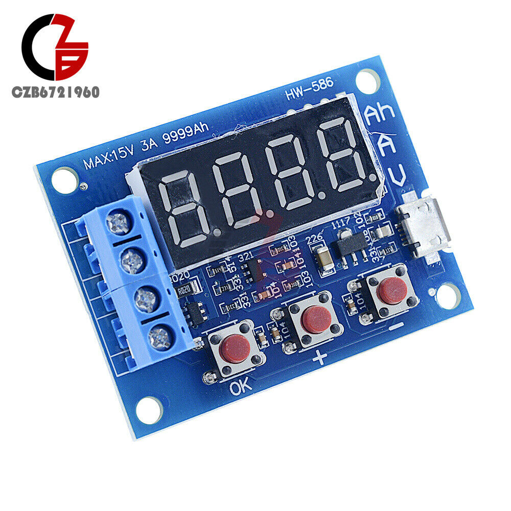 5x 3A Li-ion Lithium Lead-acid Battery Capacity Meter Discharge Tester Analyzer