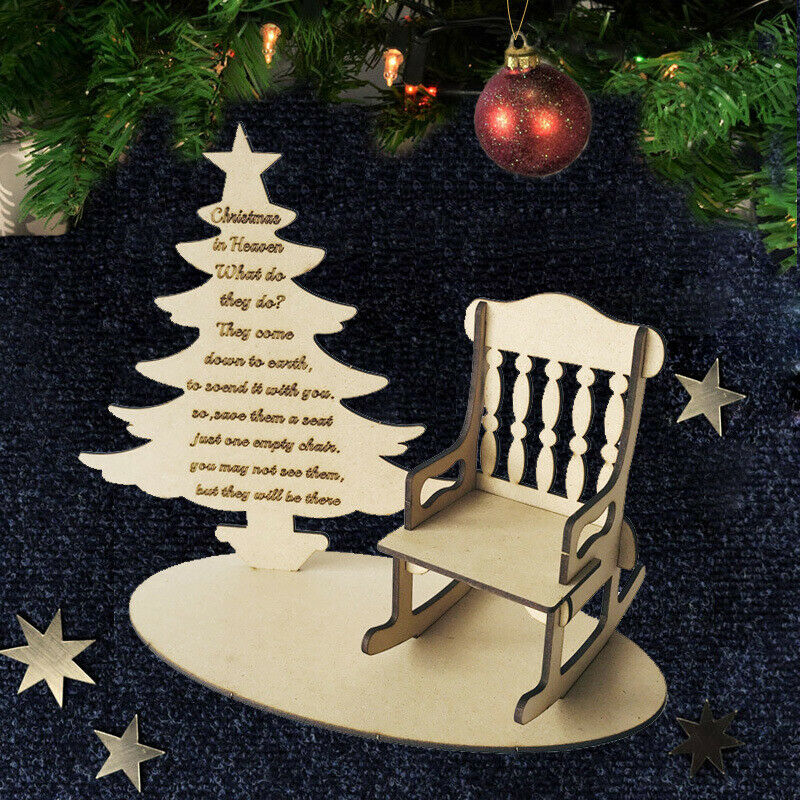 Christmas In Heaven Memorial for Missed Loved Ones Xmas Tree Chair Ornaments DIY