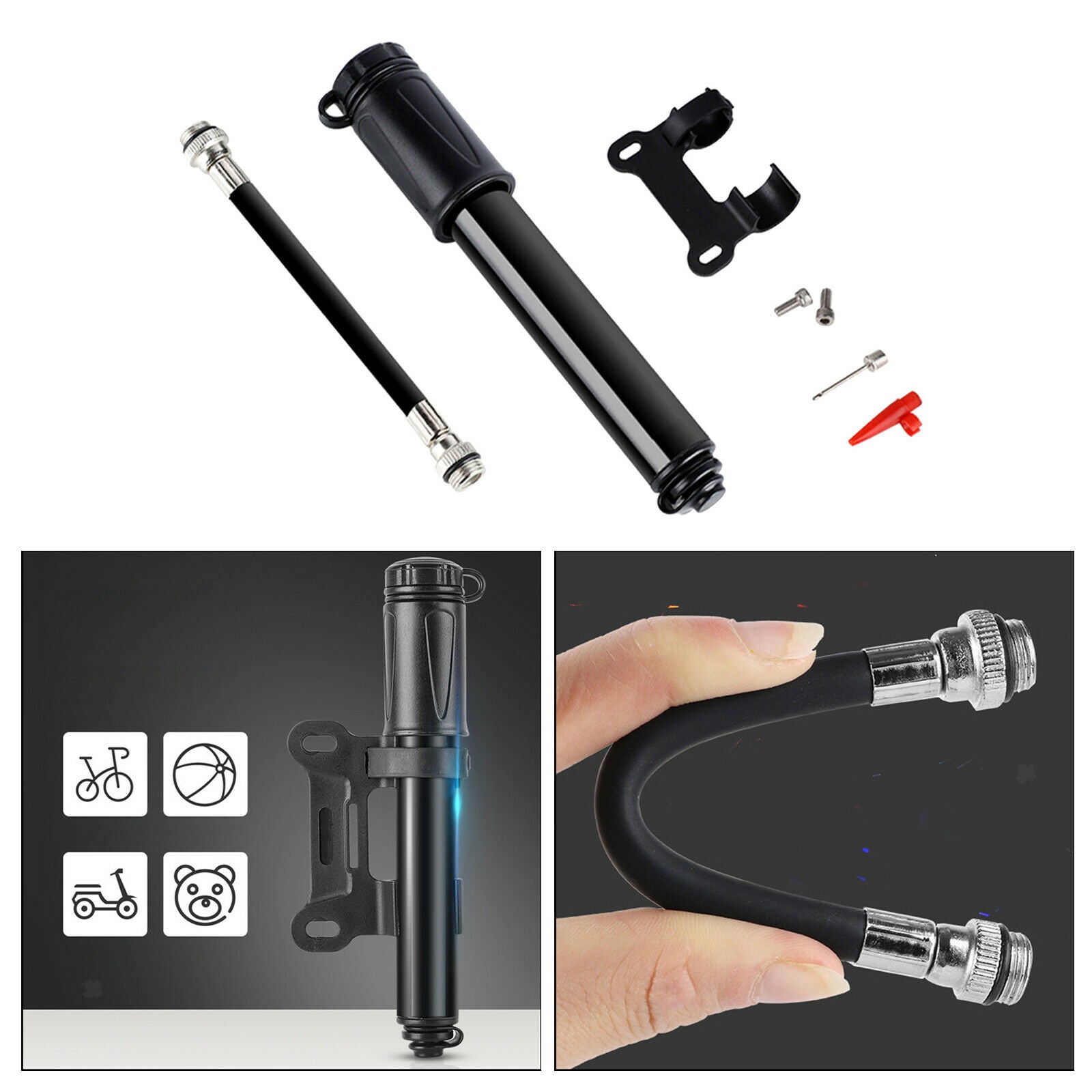 Air Pump Mini Bike Bicycle Tire Pump Fast Inflation for Road Bike Tyres