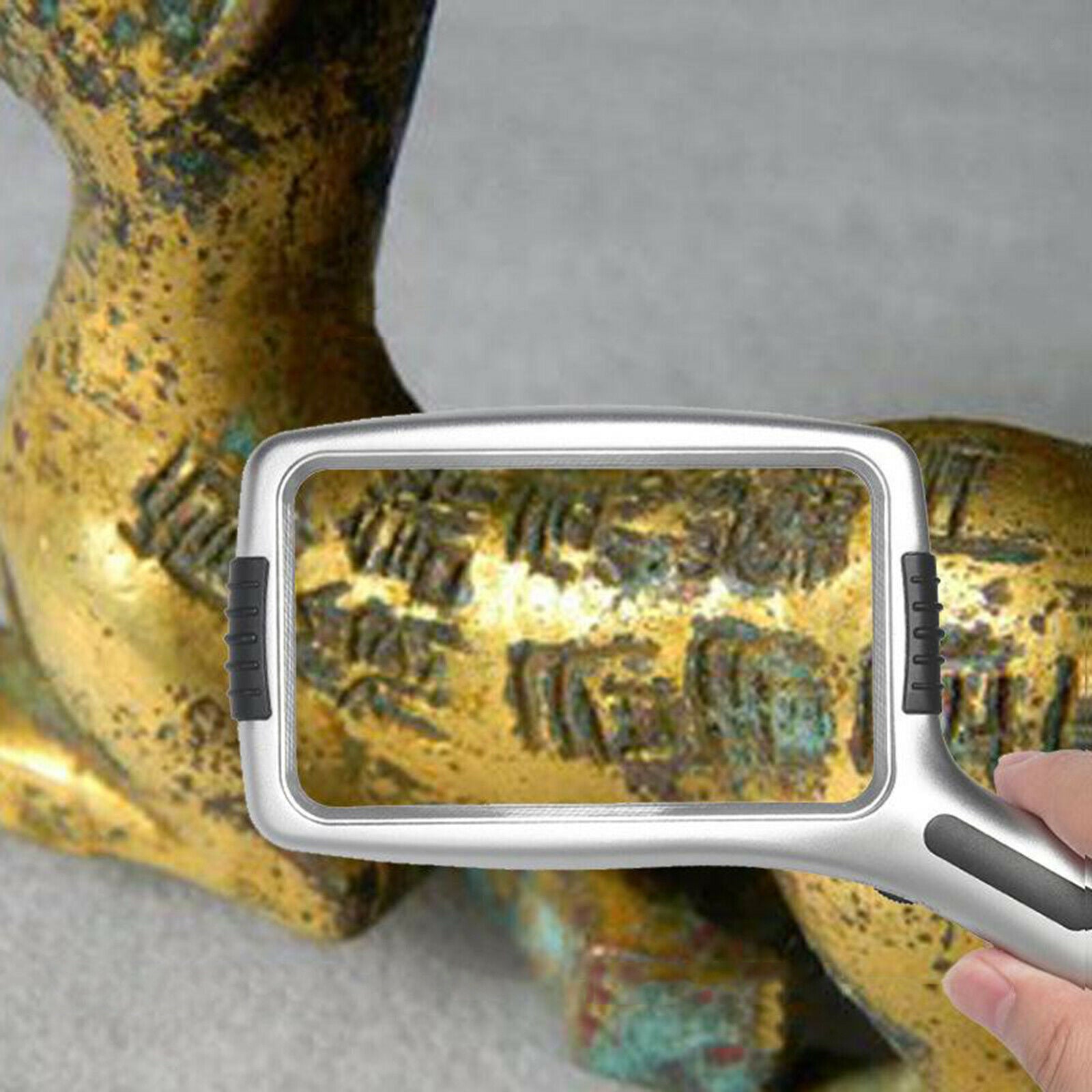 Rectangular Hand Held Lighted Magnifying Glass 3X/10X Anti-Glare for Repair