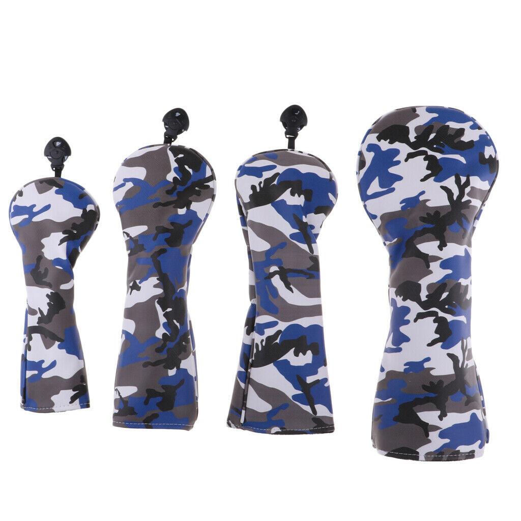 Golf Club Club Head Covers 4 pieces wooden head covers, 3, 5, UT blue