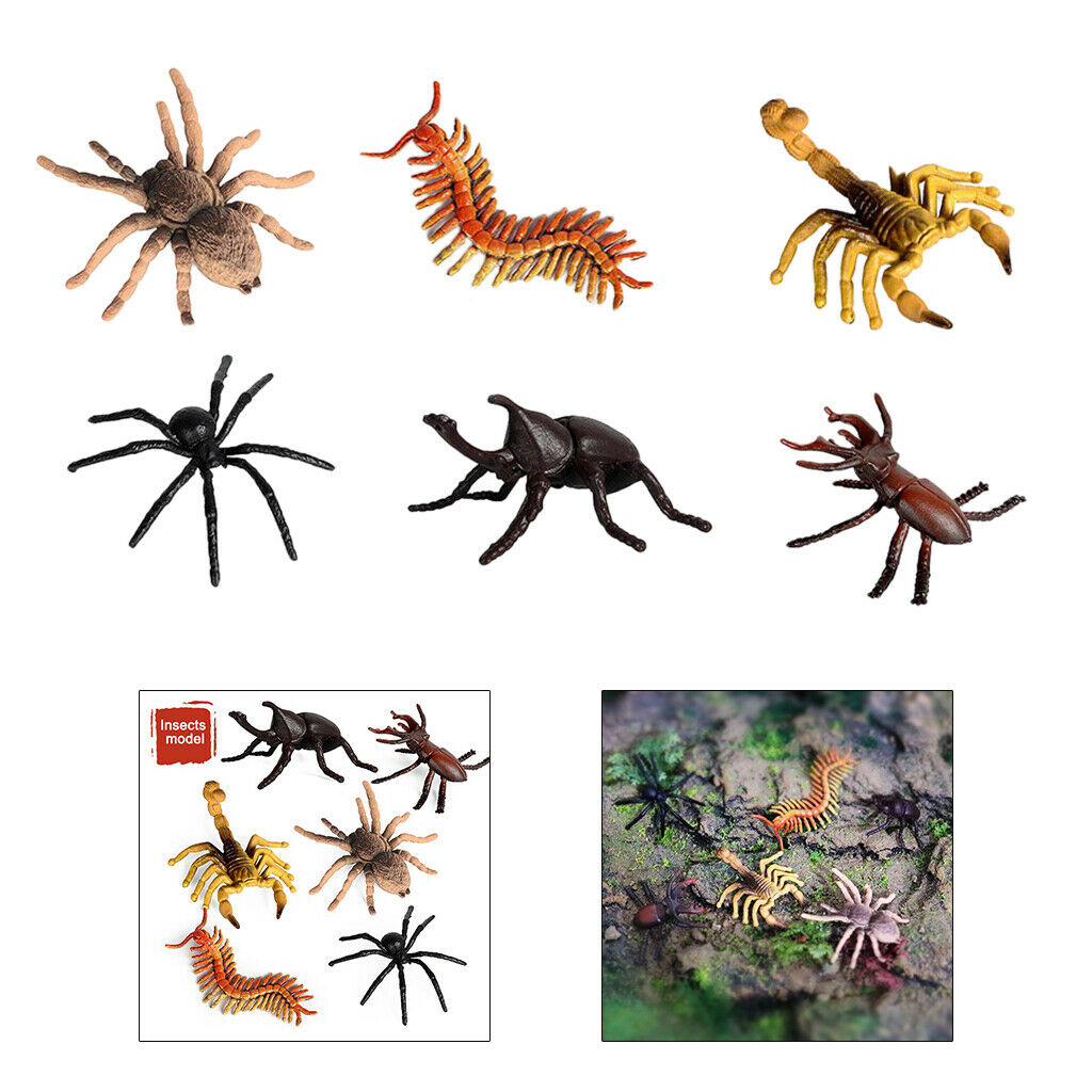 6pcs Insects Figures Toys Science Early Halloween Party Gifts for Boys