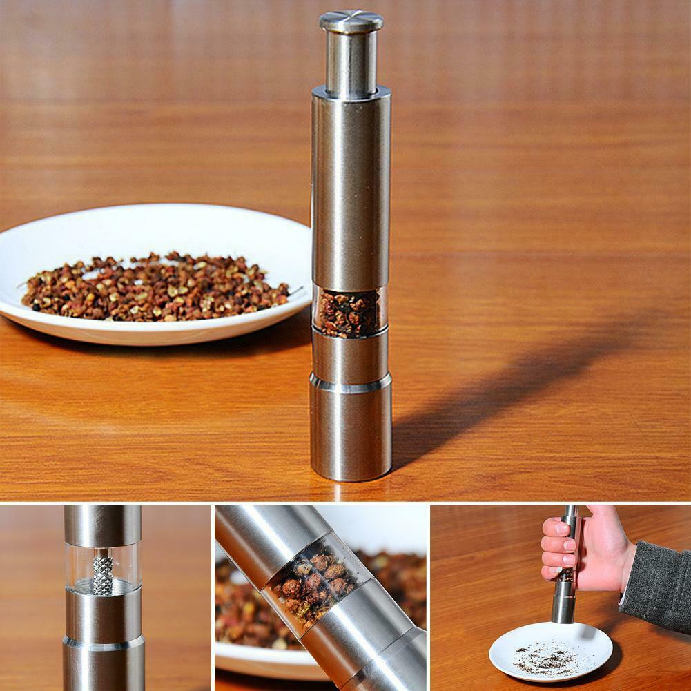 Stainless steel hand pepper mill with black pepper grinder @