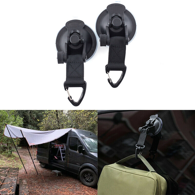 2Pcs Outdoor Suction Cup Buckle For Camping Car Side Awning Tarps Tents Tie D Rf