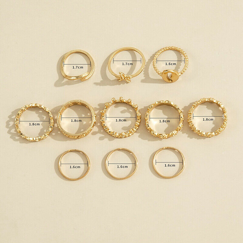 11pcs/Set Star Shell Rings Set Geometric Finger Ring Girls Fashion Jewelr.l8