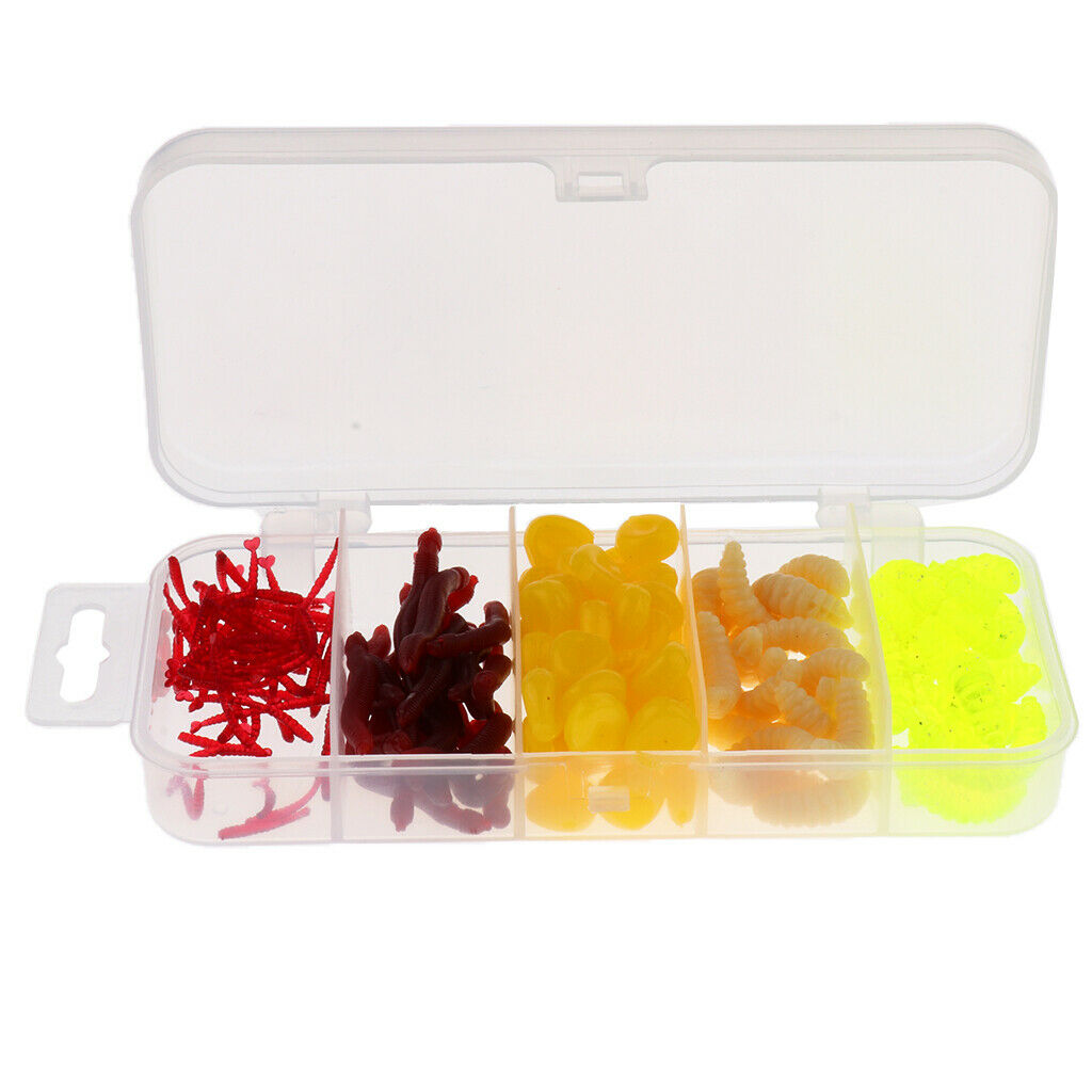 160Pcs Artificiais Fishing Worms Lure Soft  Fishing Lures Curly Grub Baits