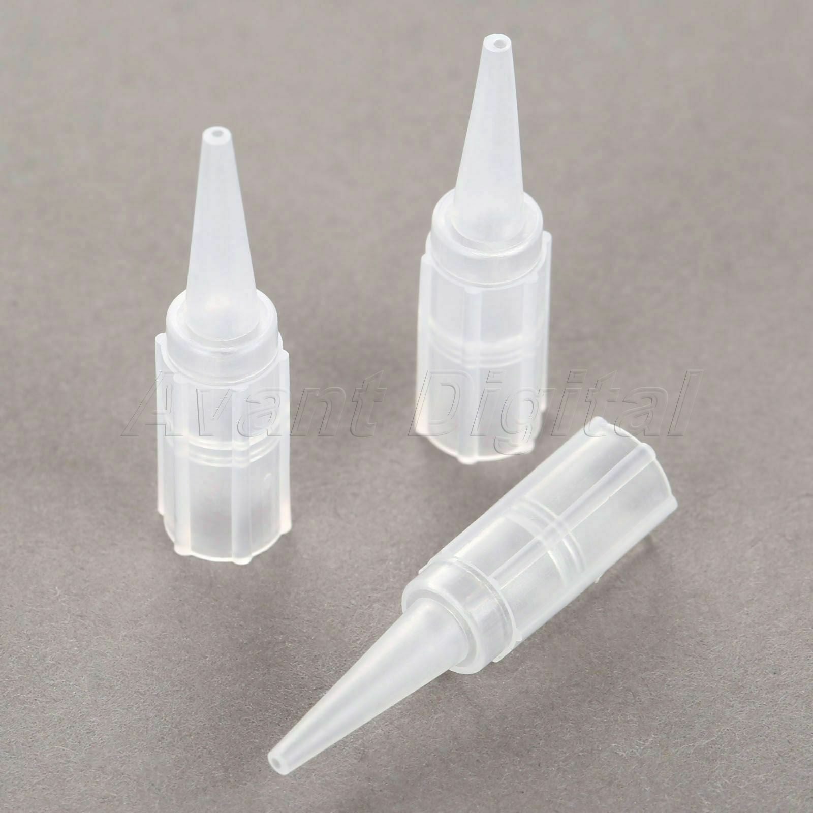 50x White Tattoo Needle Tips Round Mouth 1R Permanent Eyebrow Tattoo Makeup Tool