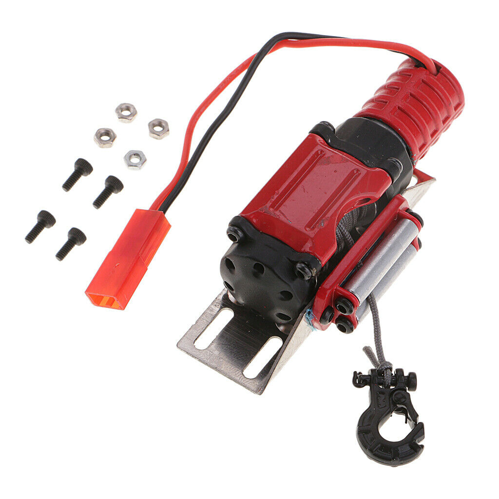 1/10 Scale Winch With Steel Wire for D90 SCX10 -4 RC Rock Crawler Red