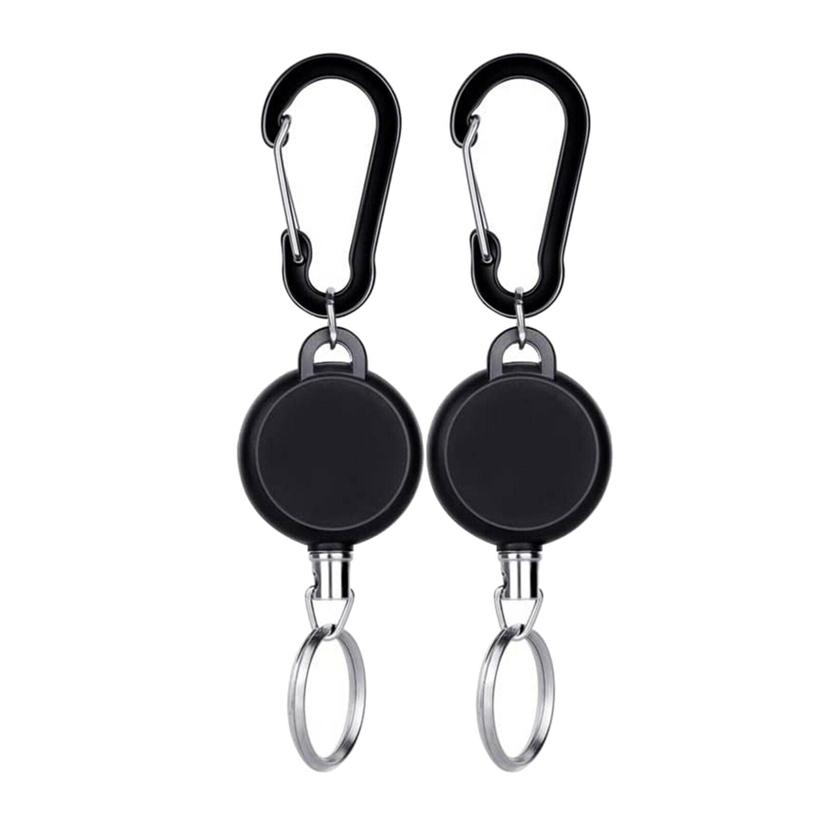 5Pcs Retractable Key Chain Reel 68cm Steel Wire Keychain ID Card Retracting