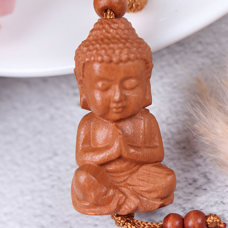 Mahogany Three-dimensional Engraving key chain Lifelike Buddha Pendant Ke.l8