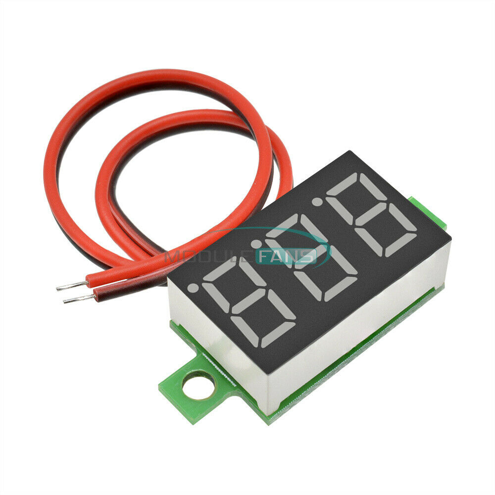 Red Mini LED Panel Voltage Meter 3-Digital Adjustment Voltmeter DC 4V - 30 V