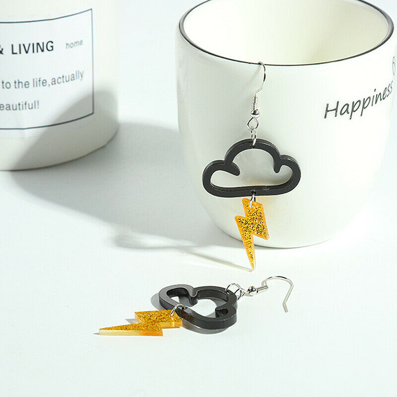 Fashion Lychee Acrylic Cute Cloud Lightning Earrings Women Girls Fashion .l8
