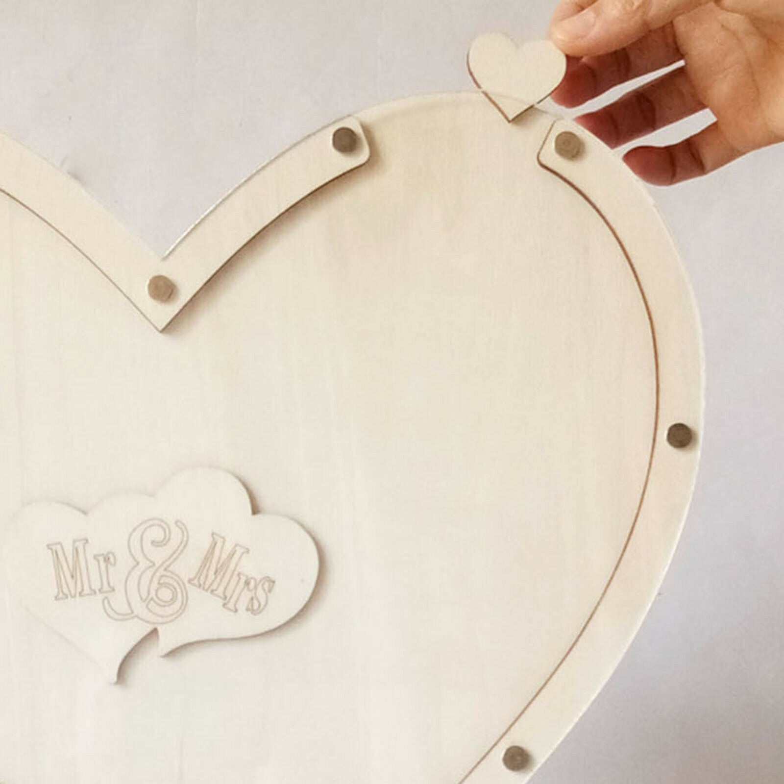 Wooden Wedding Guest Book Boxwood Drop Box Frame Signature Wishes Decoration