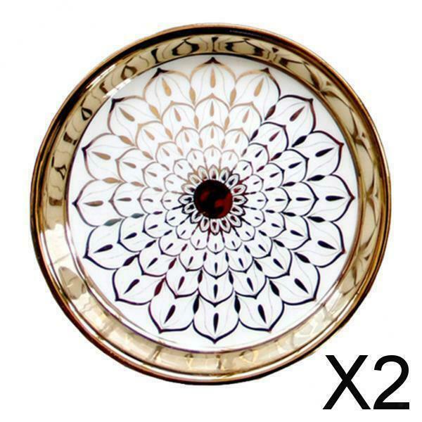 2X Ceramic Dish Plate Moasic Pattern Home Dining Dish for Earrings Style-01