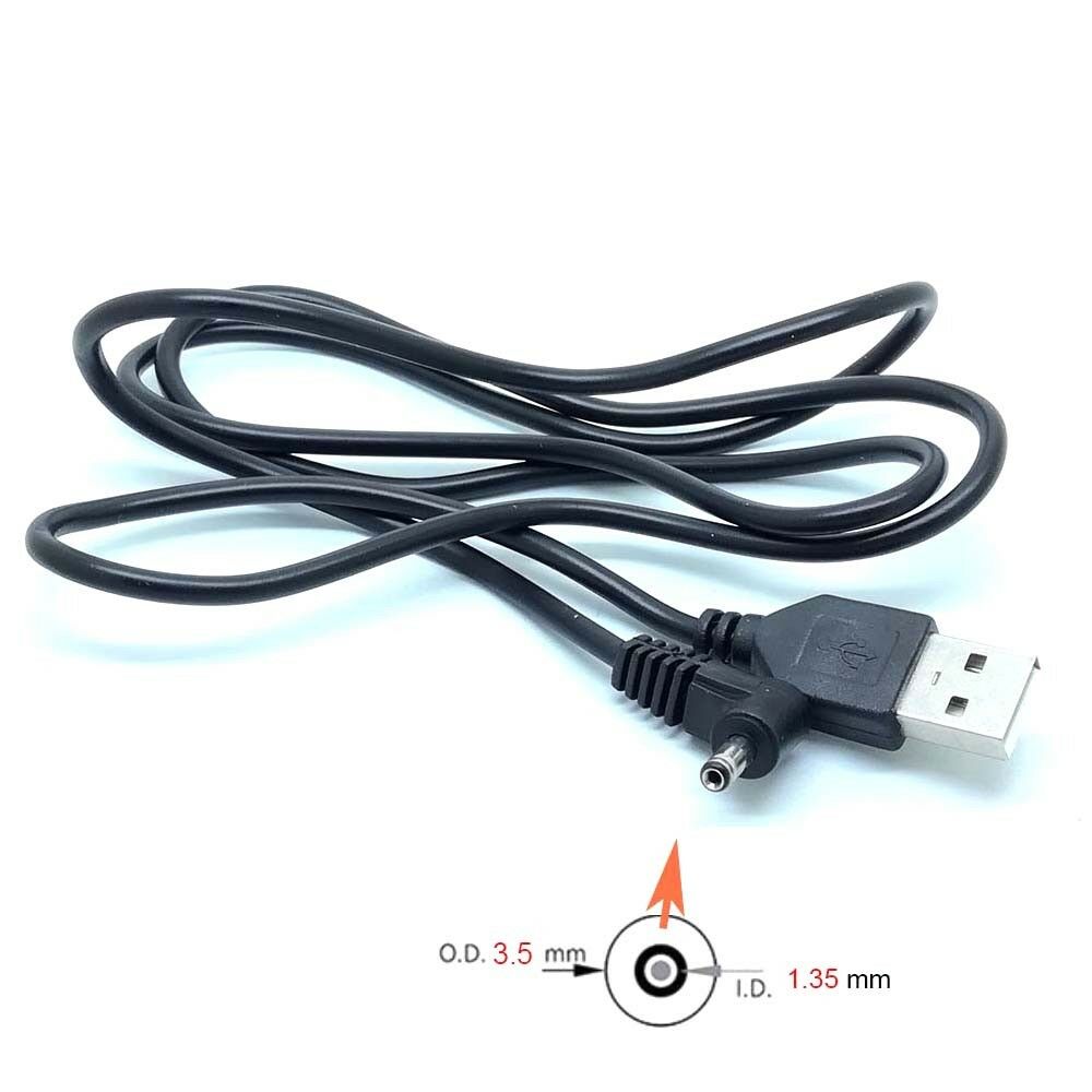 90 Angle PC USB Male to 5V DC 3.5mm x 1.35mm Barrel Connector Power Cable-tt