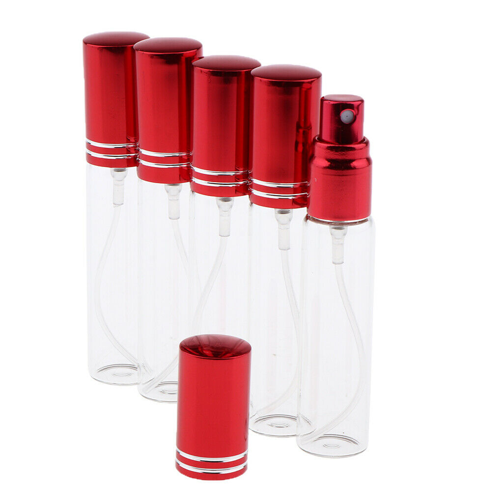 10 Pieces Clear Colored Glass Perfume Mists Refillable Perfume Empty Bottles