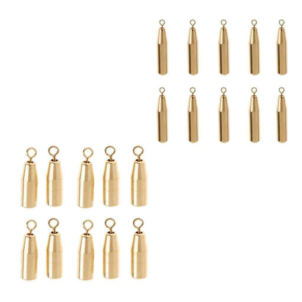 Set of 20pcs Fishing Sinkers Brass Sinkers for Freshwater and Saltwater