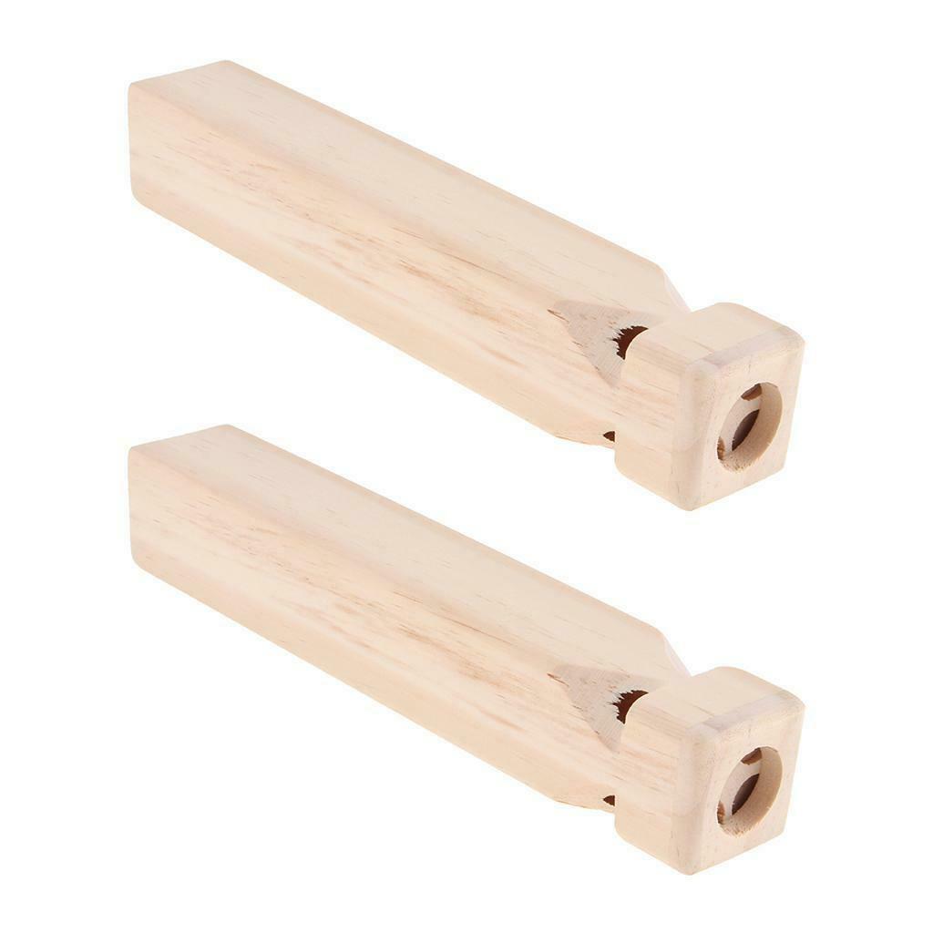 2 Pcs Quite Neat Hand Carved Wooden Whistle Favors, Train Pattern, Whistle