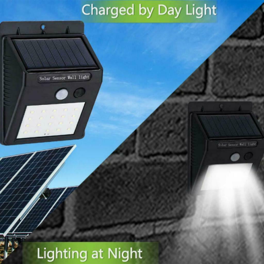 4PCS 30 LED Solar Power Motion Sensor Wall Light Outdoor Garden Lamp Waterproof