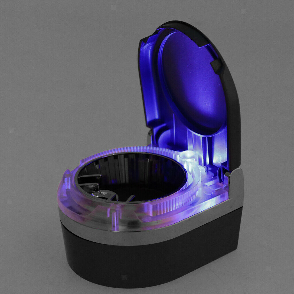 Blue Smokeless Cup Holder Car Truck  Ashtray with Blue LED Light