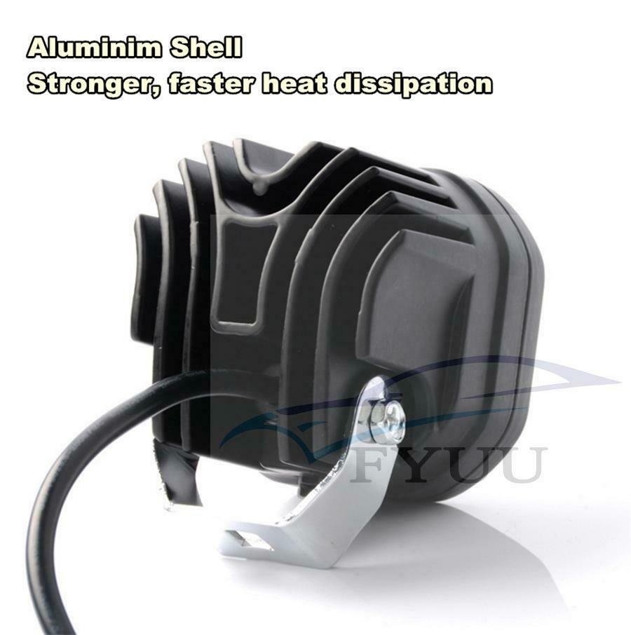 3 Inch 40W  T6 LED 8000LM 6500K White Work Headlight Amber Fog Light Spot