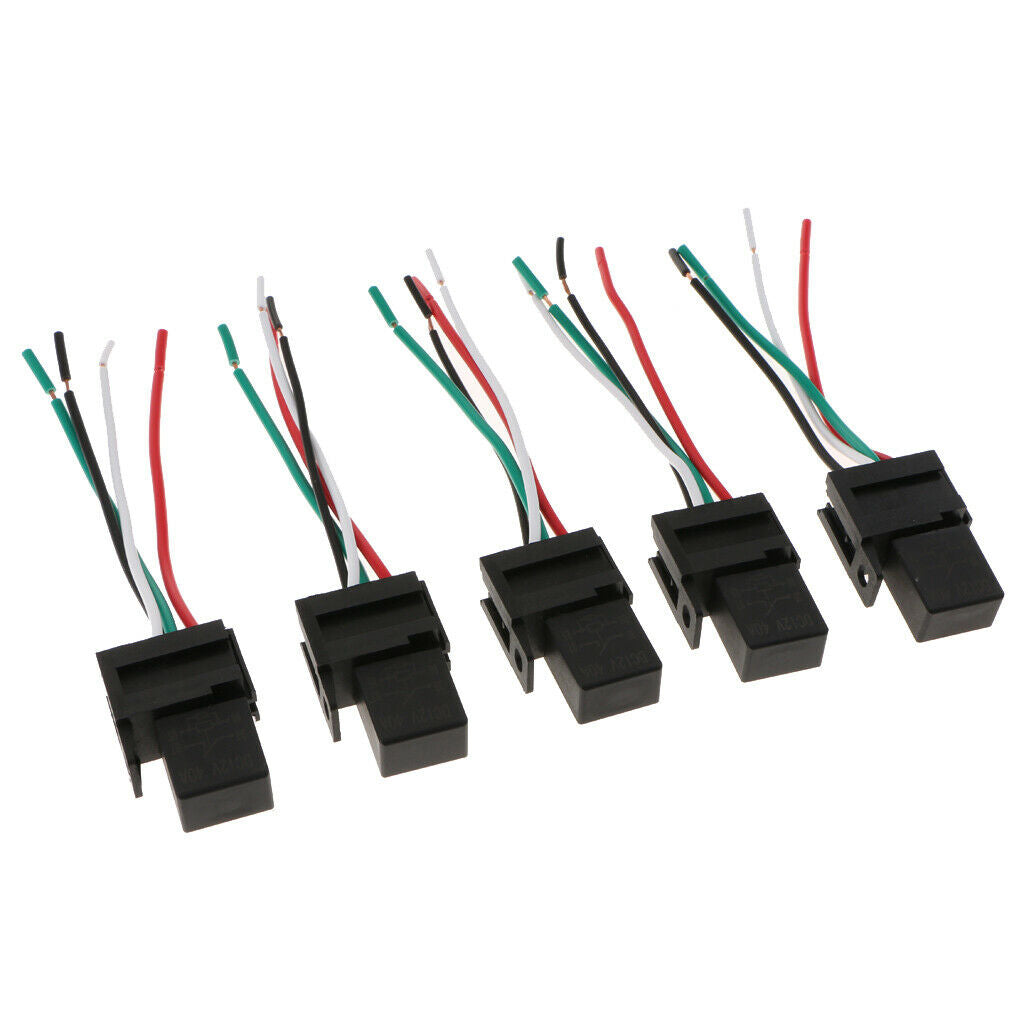 5 Pieces 12V 40A 4Pin 4 Wire SPST Relays For Car Fan Fuel Pump Light Horn
