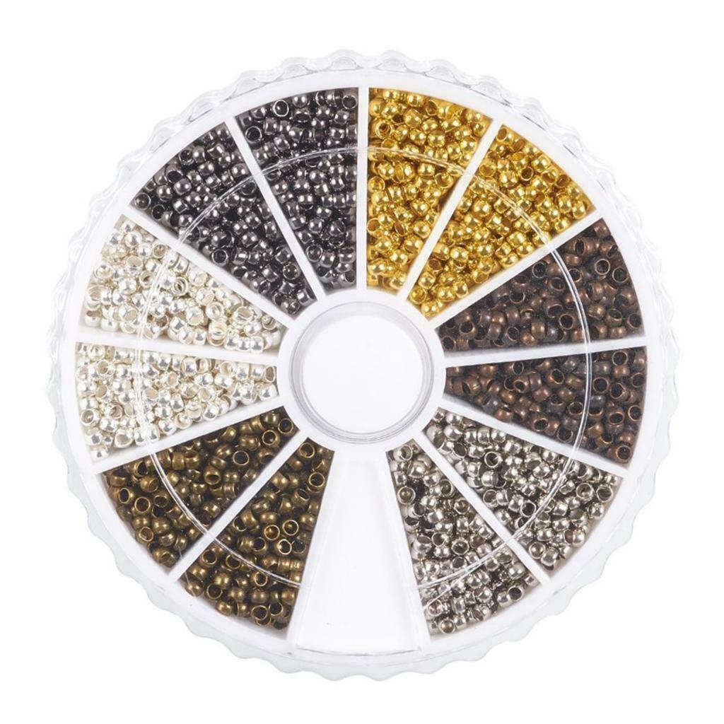 3000Pcs Loose Spacer Beads Mixed Colors Round Beads for Jewelry Making Findings