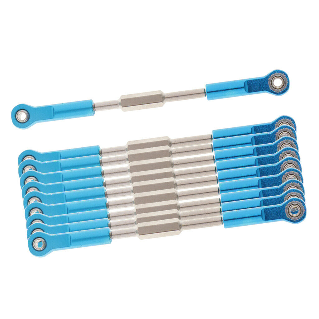 10 Pieces Aluminum Steering Linkage Pulling Rod for 1:10 RC Car DIY Parts