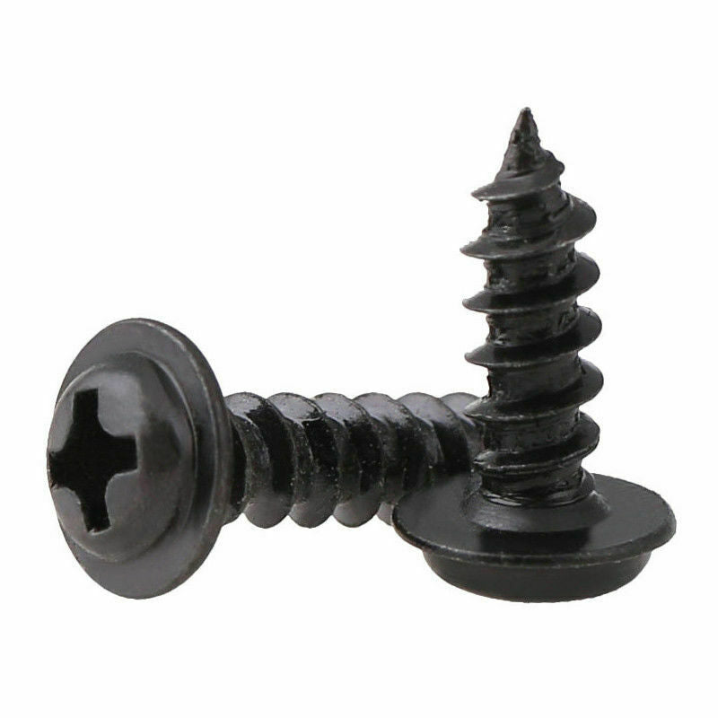 M1.2*3-5mm Black Phillips Pan Head Washer Wood Self Tapping Screws kit Zinc