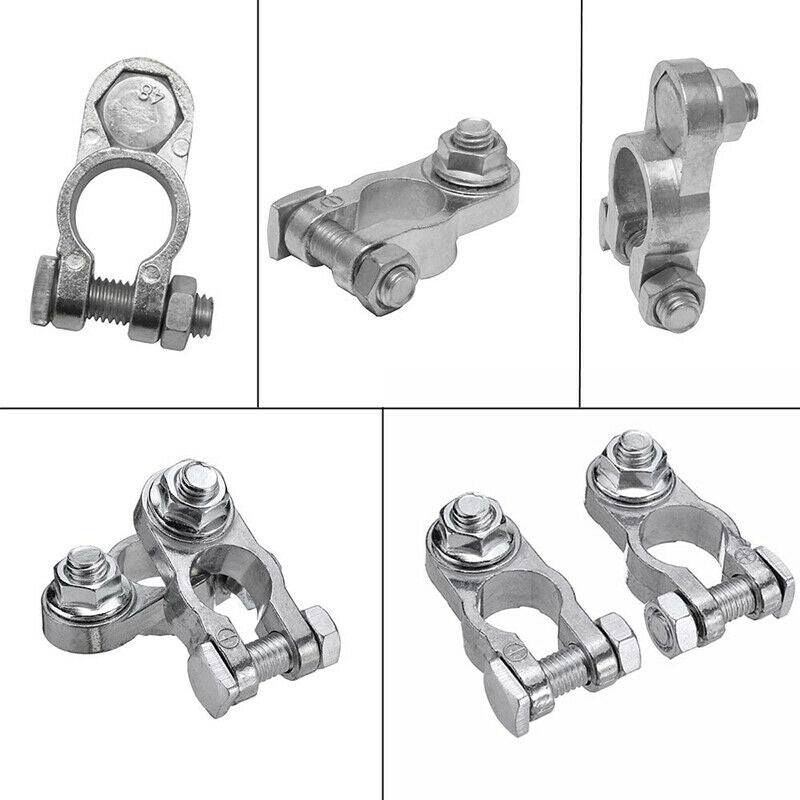 2PCS Car Battery Clamp Terminal Connector Aluminum Zinc Pile Head 16-18mm Copper