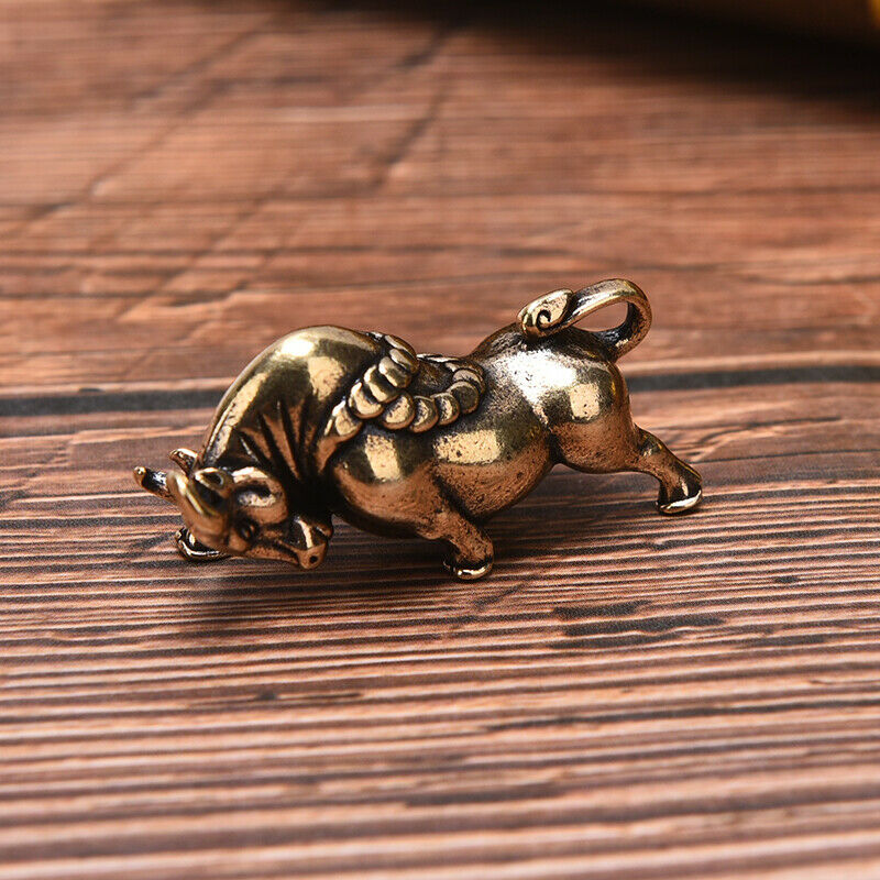 1Pc Retro Bull Statue Charms Pendant DIY Keychain Jewelry Sculpture Decor.l8